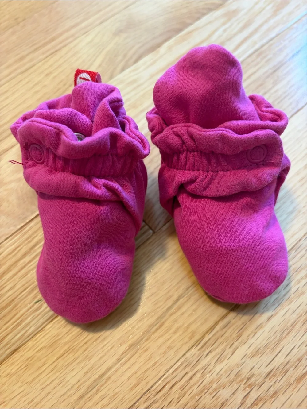 Organic Cotton Gripper Baby Bootie size 3-6m - Pink